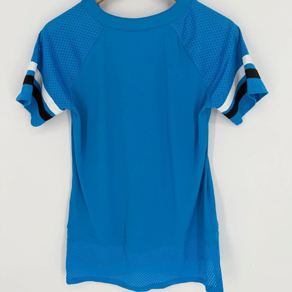 Fanatics Carolina Panthers Jersey Women Medium Blue NEW Lace Up V-Neck NFL Top - Picture 7 of 9